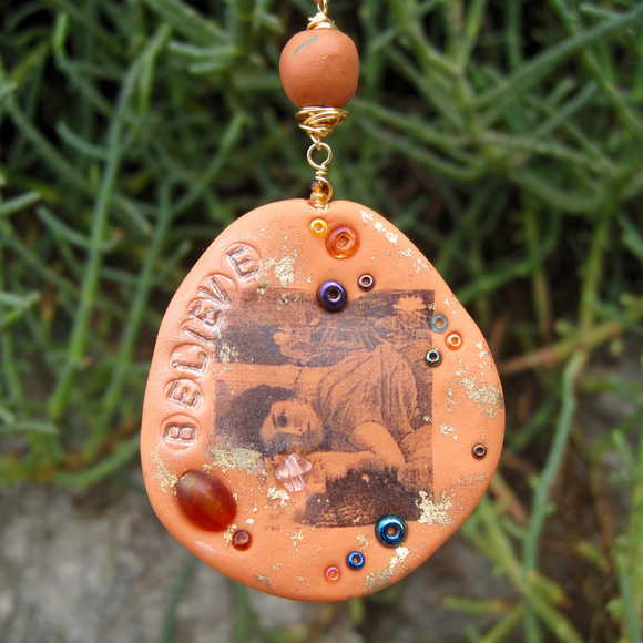 hand made Jewelry - HANDCRAFTED . BELIEVE NECKLACE . CHAIN + LEATHER